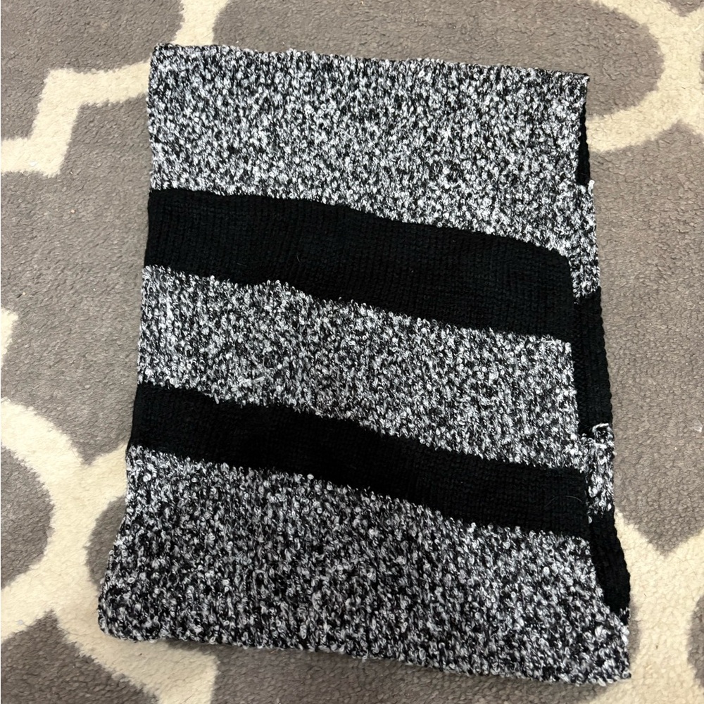 Black, gray & White infinity scarf
